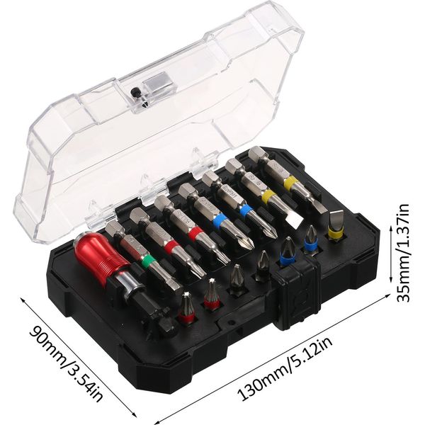 15PCS Set Di Punte Per Trapano Set Di Punte Per Avvitatore A Percussione Per Legno, Metallo, Acciaio E Punte Per Avvitatore Di Sicurezza Per Elettroutensili Con Custodia-image
