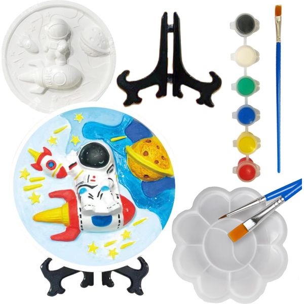 Kit Creativo Figure In Gesso Per La Pittura Dei Cosmonauti Colori In Gesso-image