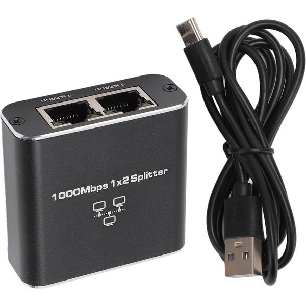 Gigabit Ethernet Splitter 1 A 2 1000Mbps RJ45 Tipo C Interfaccia Espandi Porte Di Rete Lan Internet Splitter-image