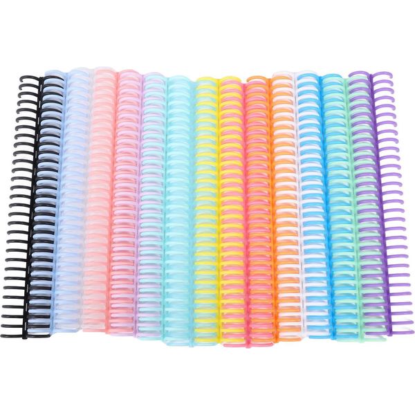 Yosoo Health Gear Pettine Rilegatura Dorsi, 14Pcs 30 Anelli Plastica Raccoglitore Pettini 19Mm Per 150 Fogli Capacità Notebook Relazione Presentazione-image
