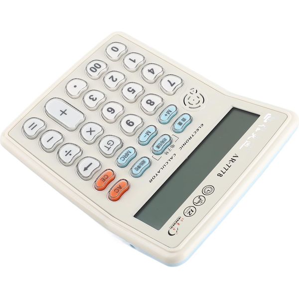 Ebtools Calcolatrice Musicale Da Tavolo Con Display Lcd A 12 Cifre, Tasti Grandi, Sveglia E Funzione Di Riproduzione Del Pianoforte Per L'ufficio, L'azienda E La Classe-image