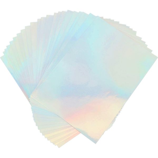 Carta Adesiva Di Filfeel, Adesivi Olografici Fogli Olografici Del Laminato Carta Adesiva Olografica Del Bastone Della Stampante Laser A Getto D'inchiostro 22 Fogli Carta Adesiva Olografica Stampabile Per-image