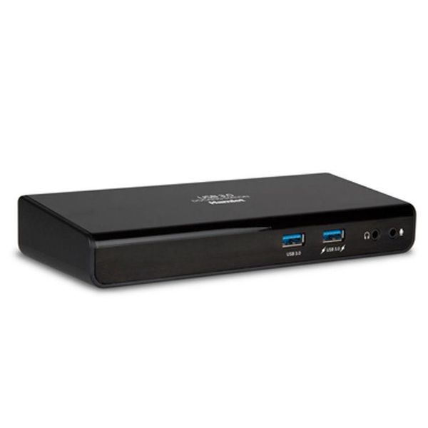 Hamlet Docking Station Usb 3.0 Dual Display Dual Display Dvi E Hdmi, Hub Con 6 Porte Usb, Lan E Audio-image