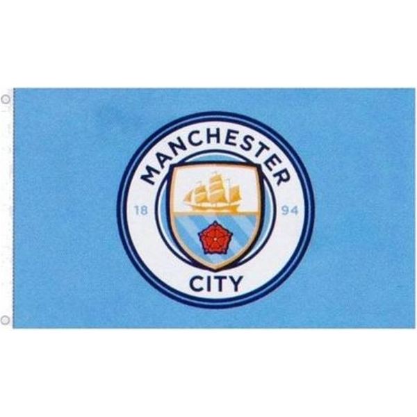 Manchester City Fc - Bandiera "Core"", Stemma BS2081 (Taglia Unica) (Blu)"-image