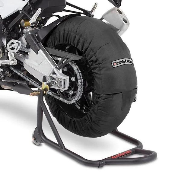 Set Scaldapneumatici Moto Laguna Seca Constands 60-80°C Adatto Per Ruota Anteriore E Posteriore Da 17 Pollici In Nero-image