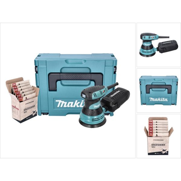 Makita Bo 5031 J Levigatrice Eccentrica 300 Watt 125 Mm + Kit Di Levigatura Toolbrothers Turtle + Makpac-image