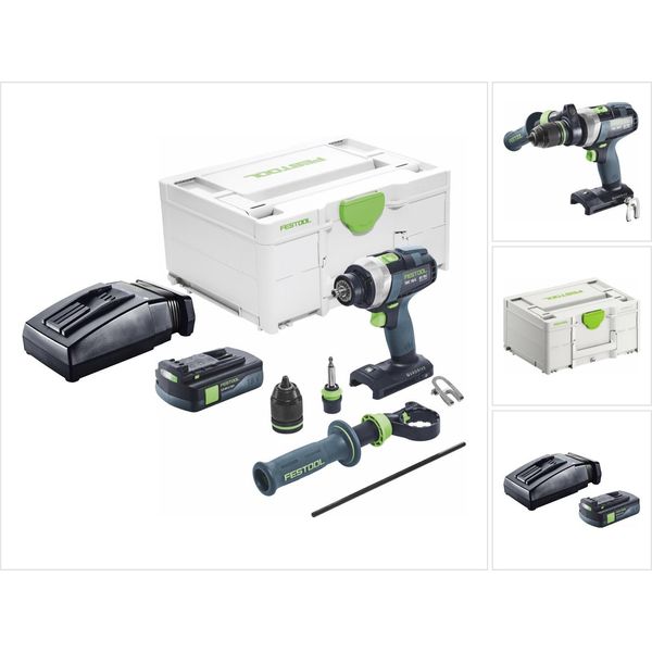 Trapano Avvitatore A Batteria Festool Tdc 18/4 I-Basic 18 V 75 Nm Brushless + 1X Batteria Ricaricabile 3,0 Ah + Caricabatterie + Systainer-image