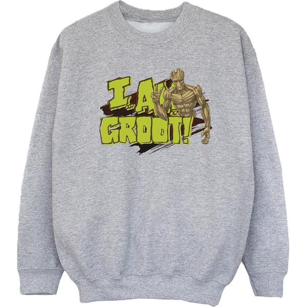 Guardiani Della Galassia - Felpa "I Am Groot"" Per Bambina BI19338 (128) (Grigio)"-image