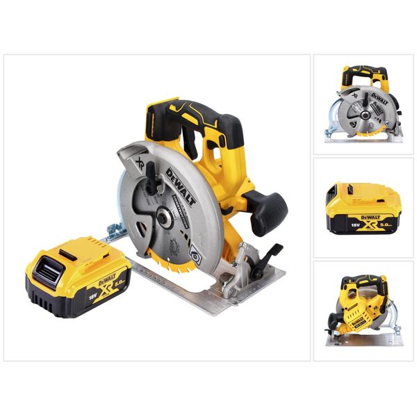 Dewalt Dcs 570 Sega Circolare A Batteria 18 V 184 Mm Brushless + 1X Batteria 5,0 Ah - Senza Caricabatterie-image