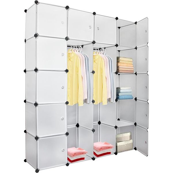 Clanmacy Armadio Armadi Scaffalatura Con Ante 20 Scomparti Sistema Di Scaffalatura Armadio Armadi Fai Da Te 180 X 142 X 37 Cm-image