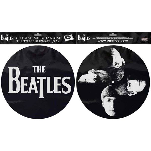 The Beatles - Tappetino Per Giradischi "Faces"", Drop-T-Logo 2-Pack RO12707 (Taglia Unica) (Nero/Bianco)"-image