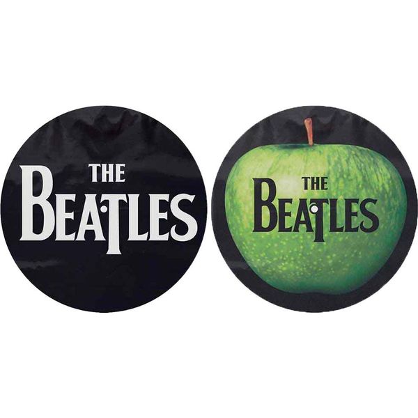 The Beatles - Tappetino Per Giradischi, Logo Drop T E Apple 2-Pack RO12706 (Taglia Unica) (Nero/Verde)-image