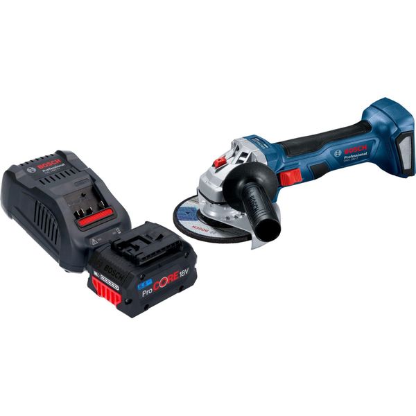 Bosch Gws 18V-7 Smerigliatrice Angolare Professionale A Batteria 18 V 115 Mm Senza Spazzole + 1X Batteria Procore 5,5 Ah + Caricabatterie-image