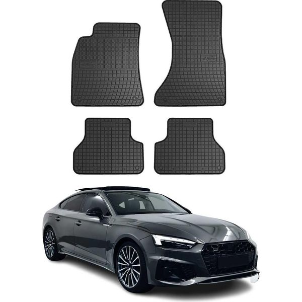 2016-2024 Audi A5 F5 Sportback Tappetini In Gomma Nera 4 Pz-image