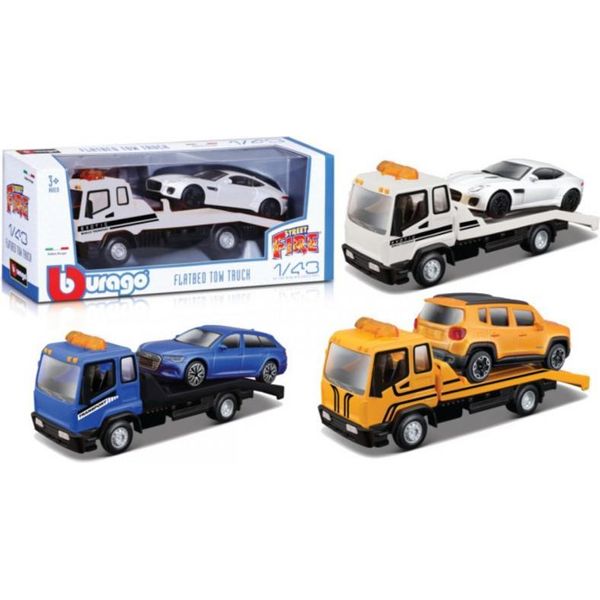 Trasportatore Di Auto + Carro Attrezzi Con Auto Bburago 1:43 18-31399-image