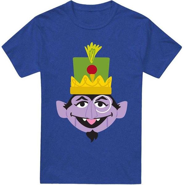 Sesame Street - Maglietta Da Uomo/Donna Unisex, Screziata, Disegno Natalizio TV21499 (Xl) (Blu Reale)-image