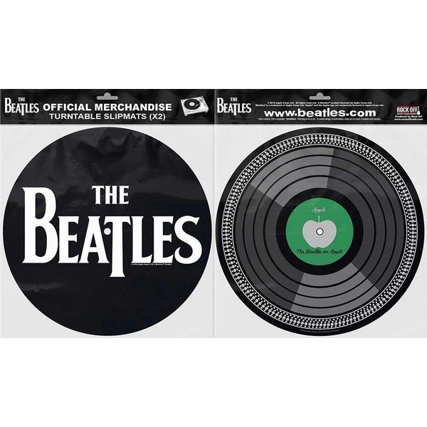 The Beatles - Tappetino Per Giradischi, Logo Drop T E Set Di Mele RO9284 (Taglia Unica) (Nero/Bianco)-image