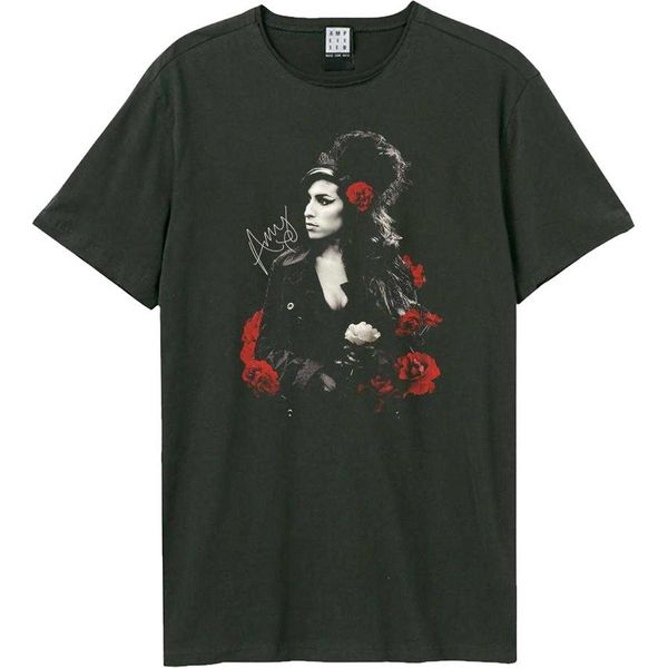 Amplified - Maglietta "Poses With Roses"" Per Uomo/Donna Unisex GD4113 (M) (Charcoal)"-image