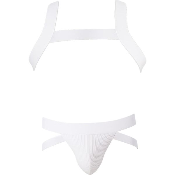 Barcode Berlin - Intimo Da Uomo Sospensorio - Multipack 1X Anton Jock White + 1X Harness Matt White - Taglia M-image