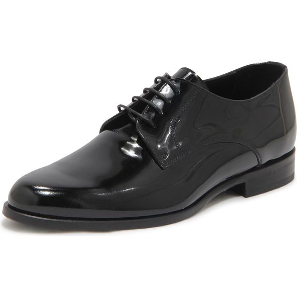 O4148 Scarpa Allacciata Uomo Rossi Man Patent Shoes-image