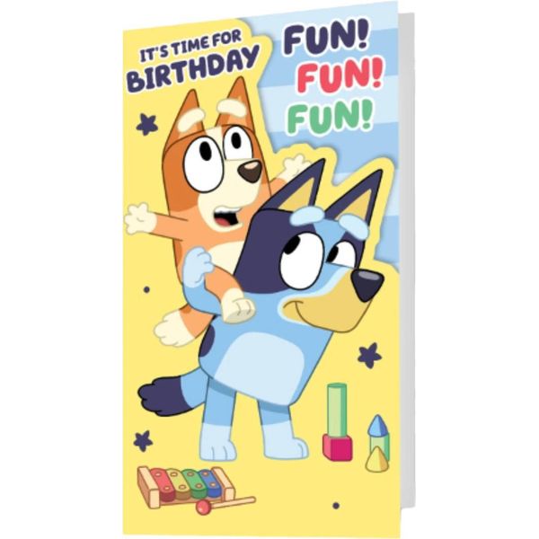 Bluey - Biglietto Di Compleanno "È Ora Di Festeggiare"", Cartoncino TA13908 (Taglia Unica) (Colorato)"-image