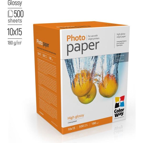Carta Fotografica Colorway High Gloss, 180 G/M², 10X15, 500 Fogli-image