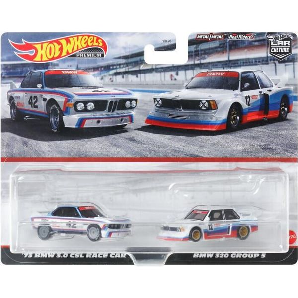 Hot Wheels HFK55 Premium 2Er Pack Bmw 73 Bmw 3.0 Csl Race Car + Bmw 320 Gruppo 5-image