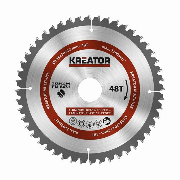 1 Lama Per Sega Circolare 185 Mm 2,2 Mm 48 Denti - Alesaggio 30 Mm-image