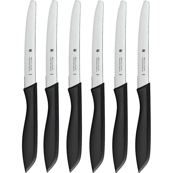 Set Di Coltelli Da Colazione Wmf Classic Line 6 Pezzi, 23 Cm, Coltello Seghettato Per Panini, Coltello Per Spuntini, Lama In Acciaio Speciale, Manico In Plastica, Nero 1896499990-image