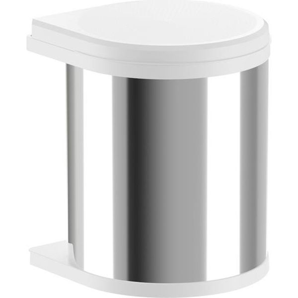 Cestino Hailo 3515011 Girevole Mono 15 Litri Acciaio Inox Lucido Bianco-image