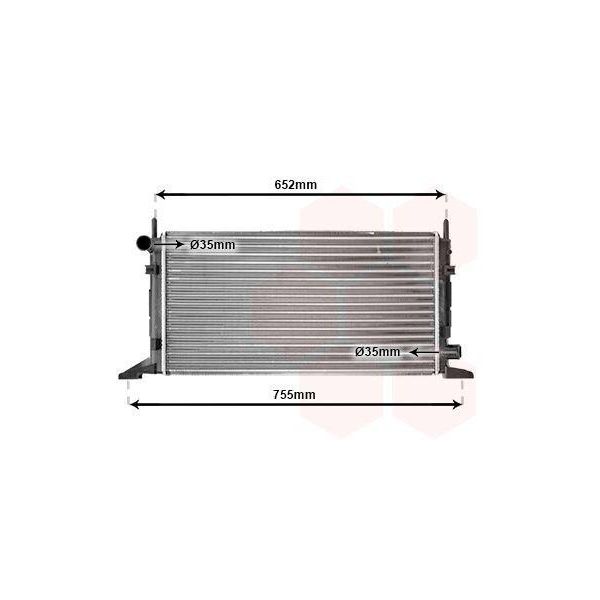 Van Wezel 18002078 Radiatore Radiatore Acqua Radiatore Motore Per Ford Escort Iv Cabriolet (Alf) Escort Iv (Gaf, Awf, Abft) Orion Ii (Aff) Escort Iv Station Wagon-image