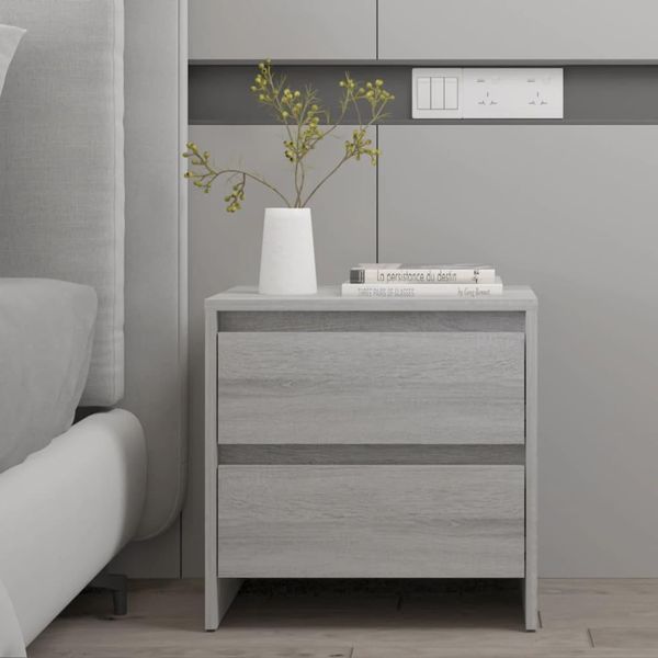 Maison Exclusive - Comodino Grigio Sonoma 45X34,5X44,5 Cm Materiale Ligneo-image