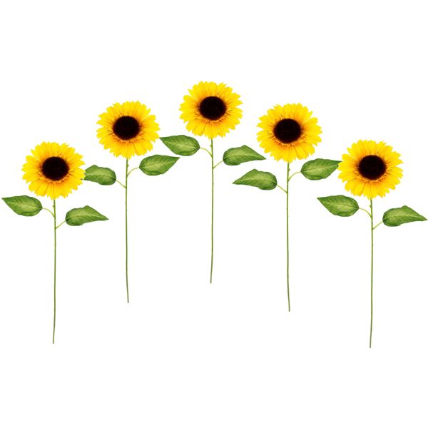 Kunstblume I.Ge.A. "Sonnenblume", Gelb, B:12Cm H:77Cm L:10Cm, Obermaterial: 90% Polyester, 10% Kunststoff, Kunstpflanzen, Einzelblume, Stielblume, 5Er Set-image