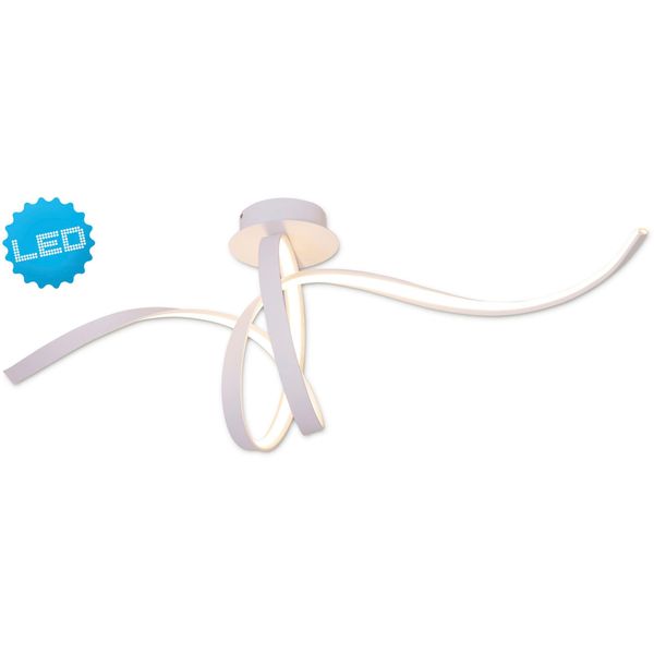 NÄVe Led Deckenleuchte "Odrive", Weiß, 1, H: 42Cm, 1 Stk., Leuchten, Dimmbar, SchleifenäHnlich Geschwungene Leuchtstreifen, Weiß, L: 120Cm, Led Deckenleuchte-image