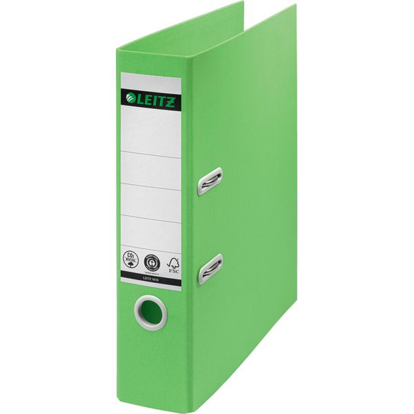 Leitz 1018-00-55 1018 Cartella Di Qualità Recycle 180° - A4, 80 Mm, Neutrale Dal Punto Di Vista Climatico, Verde-image