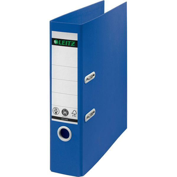Leitz 1018-00-35 1018 Cartella Di Qualità Recycle 180° - A4, 80 Mm, Clima Neutro, Blu-image