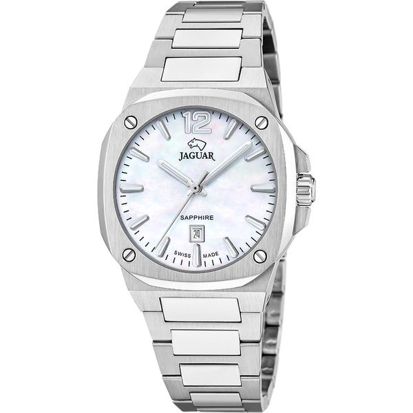 Jaguar J1027/1 Jaguar Rc. Orologio Da Donna Acciaio Inossidabile Data Argento-image