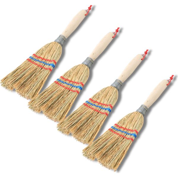Novatool 4X Scopa Piccola Scopa Con Manico Corto 28Cm Scopa Di Paglia Scopa Per Bambini Scopa Per Streghe Piccola Scopa Da Giardino Mini Scopa Piccola Ideale Come Scopa Per Bambini E Scopa Da Campeggio-image