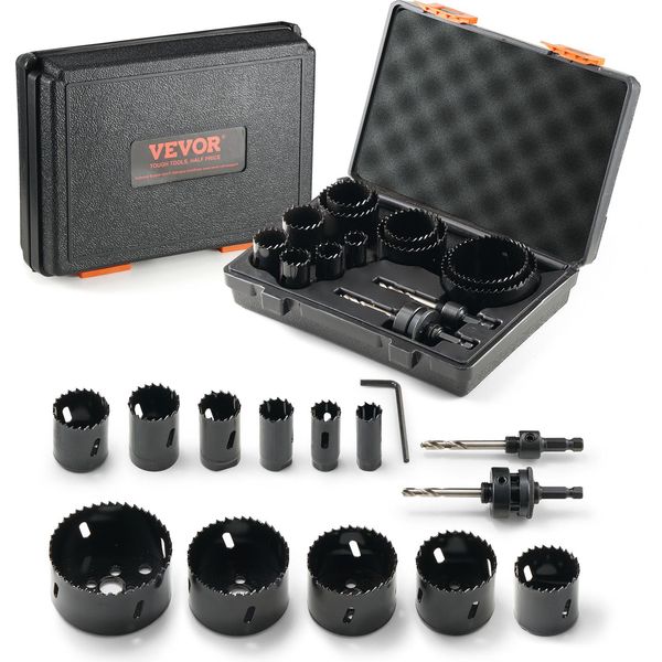 Set Di Seghe A Tazza Bimetalliche Vevor, Lame Per Seghe A Tazza Da 11 Pezzi, Accessori Per Foratrici Bimetalliche, Seghe A Tazza Professionali Per Forare Legno, Ferro, Plastica E Pvc, Ecc.-image