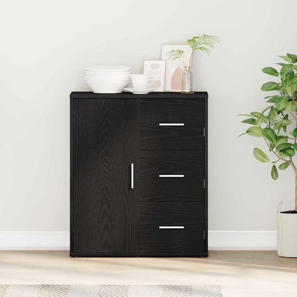 Stabli MöBel Vetrina Credenza Rovere Nero 60 X 31 X 70 Cm Materiale A Base Di Legno - Cassettiere CC8800924 1Pacco-image