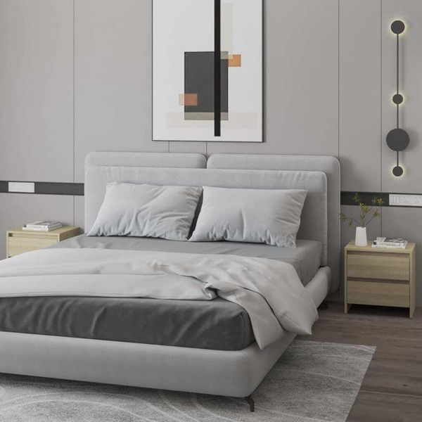The Living Store Comodini 2 Pezzi Rovere Sonoma 45X34,5X44,5 Cm Materiale A Base Di Legno-image