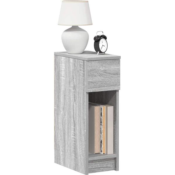 Maison Exclusive - Comodino Con Cassetto Grigio Sonoma 20X36X60 Cm-image