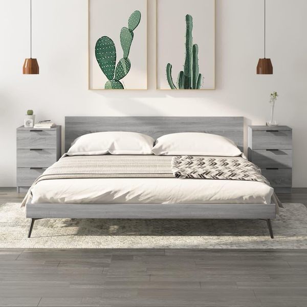 Vidaxl Comodini 2 Pz. Grigio Sonoma 40X36X65 Cm - Comodino - Comodini - Armadio - Comodino-image