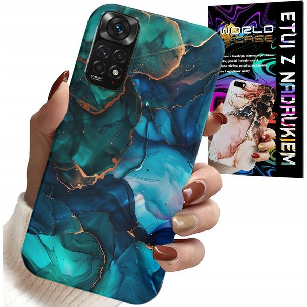 Custodia Per Xiaomi Note 11 / 11S - Retro In Marmo Blu-Verde-image