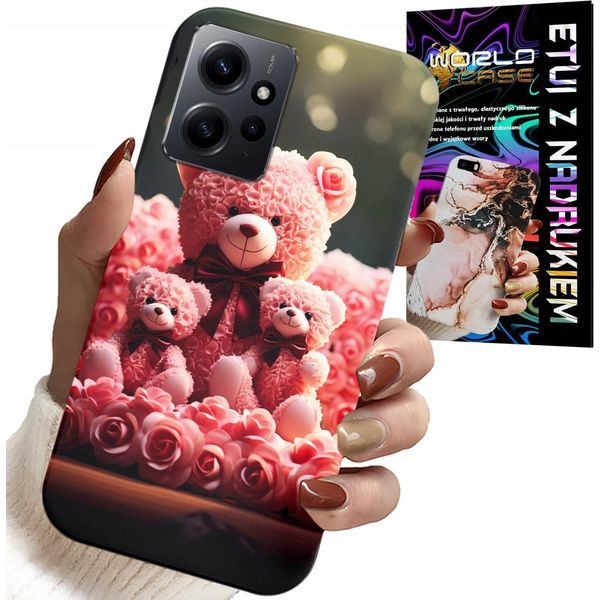 Custodia Per Xiaomi Note 12 4G - Orsacchiotto Rosa Regalo Di Famiglia + Lamina-image