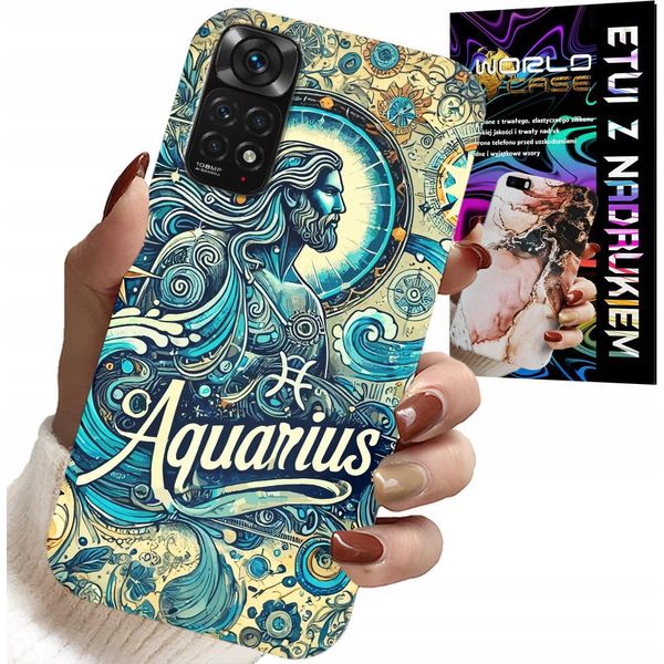 Custodia Per Xiaomi Note 11 Pro - Segno Zodiacale, Acquario, Lato Posteriore Astronomico-image