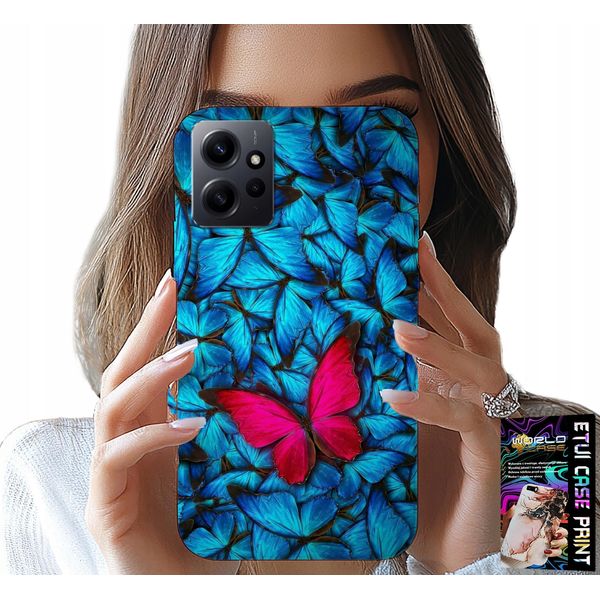 Custodia Per Xiaomi Note 12 4G - Farfalla Blu, Farfalla, Motivi Femminili-image