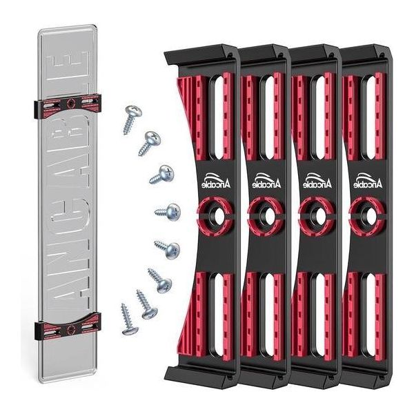 Porta Targa Senza Cornice - Universale, Supporto Invisibile - Set Di 2-image