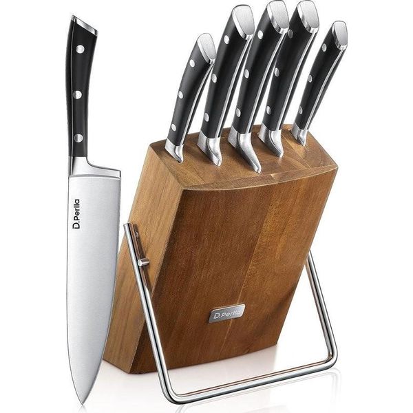 Set Di Coltelli Con Blocco In Legno, Set Di Coltelli Da Chef Con Lame Affilate-image