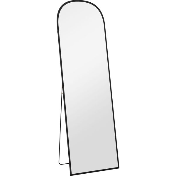 Specchio A Figura Intera Fortuna Lai 1615 X 50 Cm Specchio Da Terra Con Cornice In Lega Di Alluminio Per Soggiorno E Camera Da Letto Nero-image